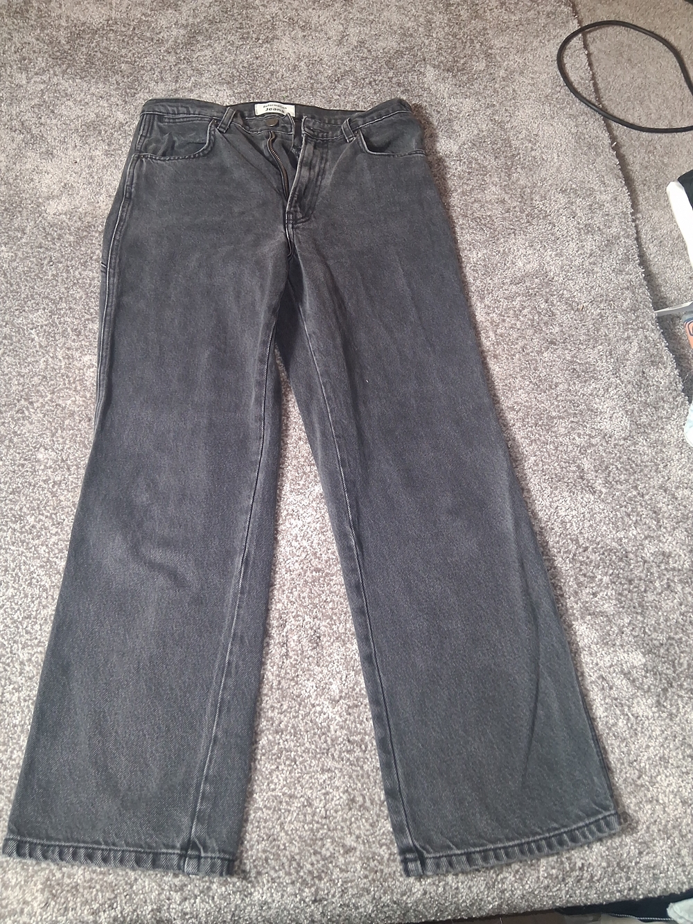 Reformation Star Panel Jeans Faded Black High Waisted Straight Leg